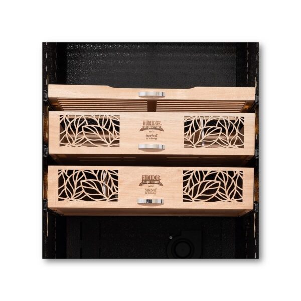 Humidor Supreme Electronic Humidor HS-9000BLK Dual Drawers SureSeal Technology