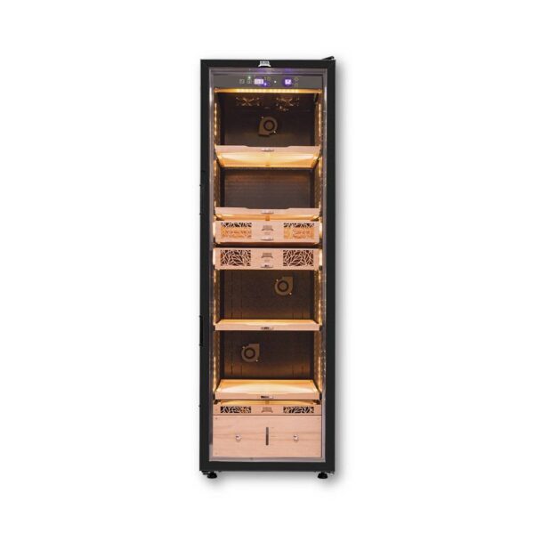 Humidor Supreme Electronic Humidor HS-9000BLK Front Lights On