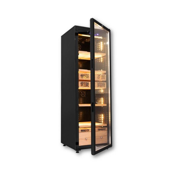 Humidor Supreme Electronic Humidor HS-9000BLK Side Door Open