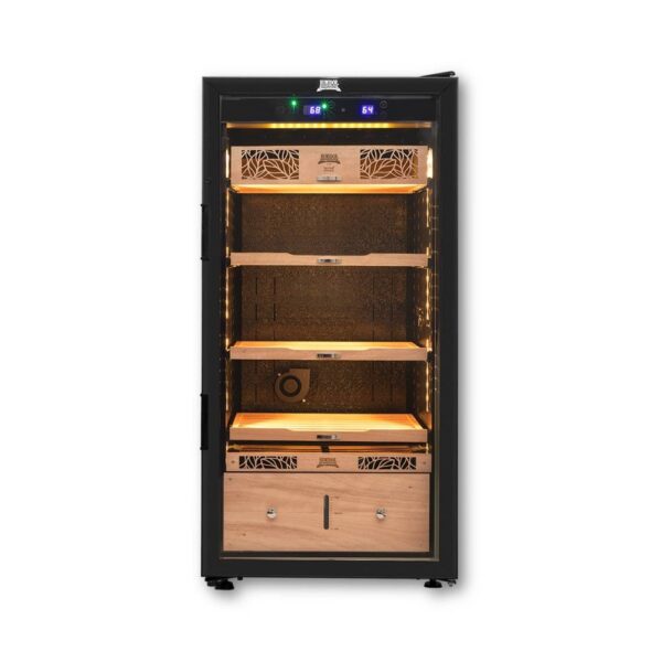 Humidor Supreme Electronic Humidor HS-9100BLK Front Lights On